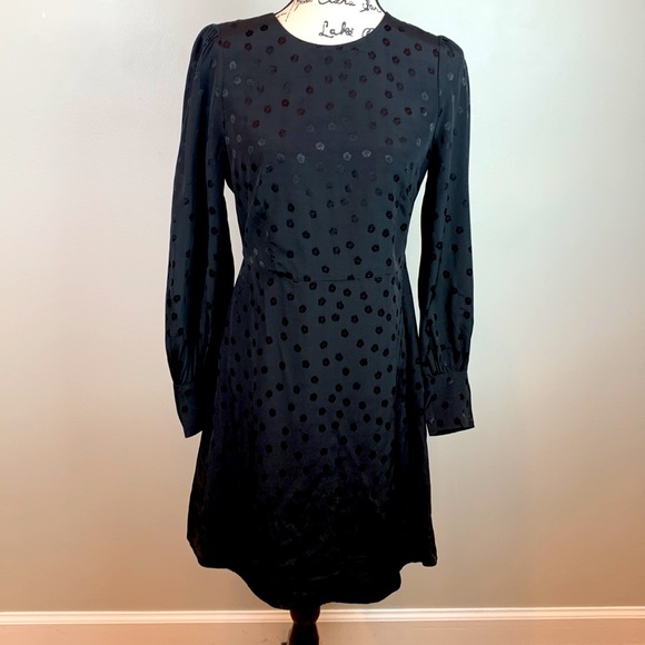 Solid Black Shift Dress in Dot Floral Jacquard NWT - Picture 4 of 9